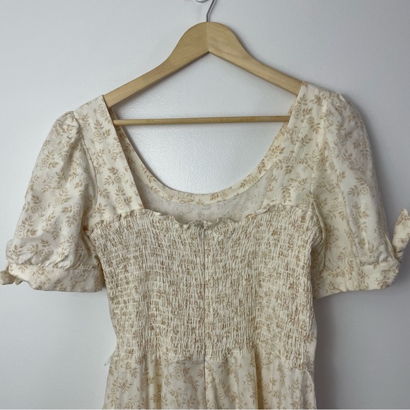 Gal Meets Glam by Anthropologie Women Iris Jumpsuit Cropped Floral Cream Sz 12 - Picture 8 of 13